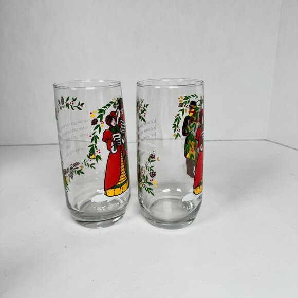 Vintage 1983 Pepsi Christmas Collection Glasses Lot of 2 Carolers Holiday Decor - Picture 2 of 7